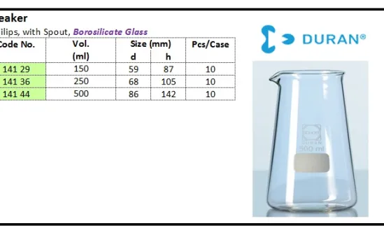 GLASSWARE Beaker Philips, with Spout beaker philips