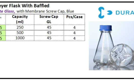 GLASSWARE Erlenmayer Flask with Baffled erlenmayer flask with baffled